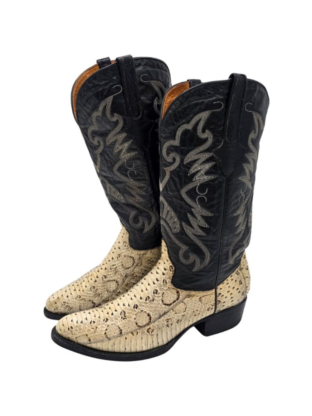 Vintage 10.5 Russel’s Viper Natural Snakeskin Cuadra Exotic Cowboy Western Boots - Picture 4 of 16